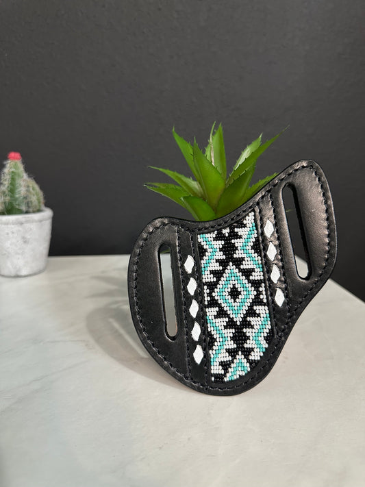 Beaded Leather Knife Sheath-2018