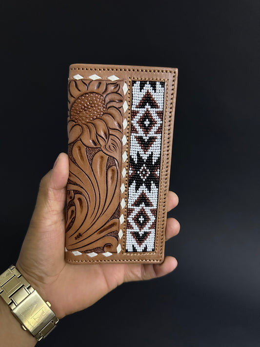Men Tooled Inlay Beaded Rodeo Wallet-2013