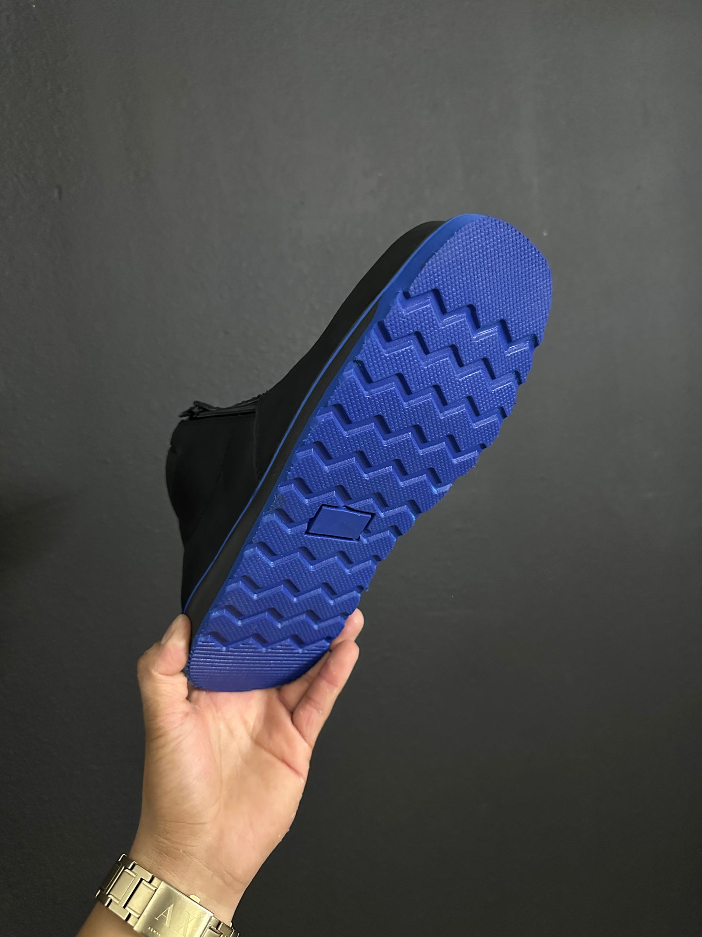 Blue-Black Matte Jumbo Python Shoes