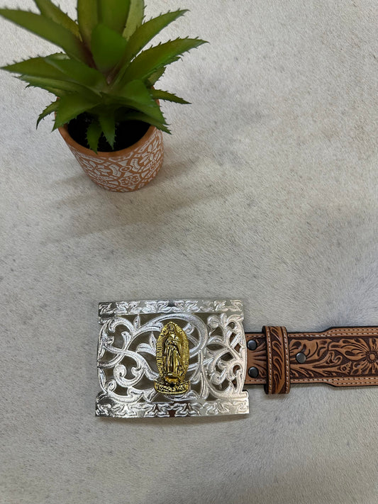 Vintage Virgen Mary Belt Buckle