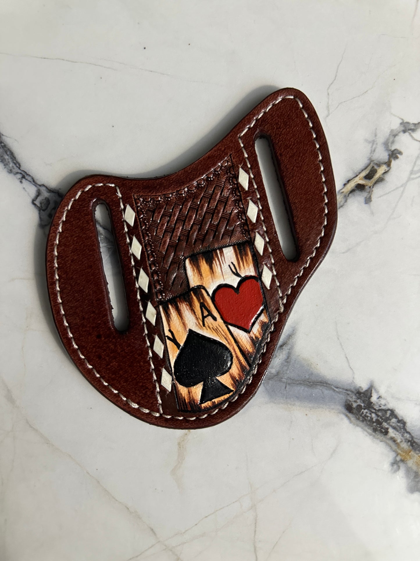 Ace Heart Leather Tooled KSheath