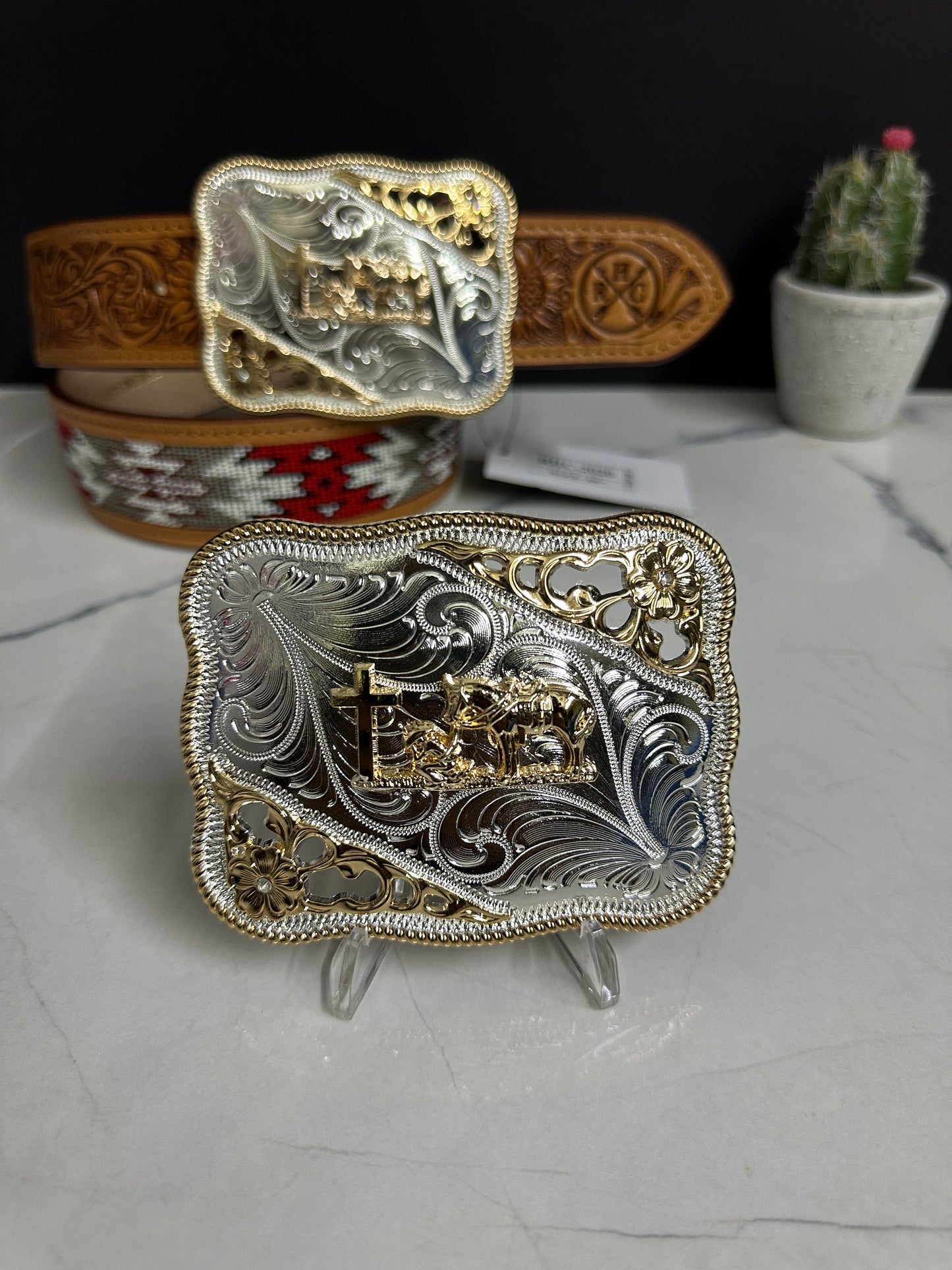 Highland Praying Cowboy Belt Buckle