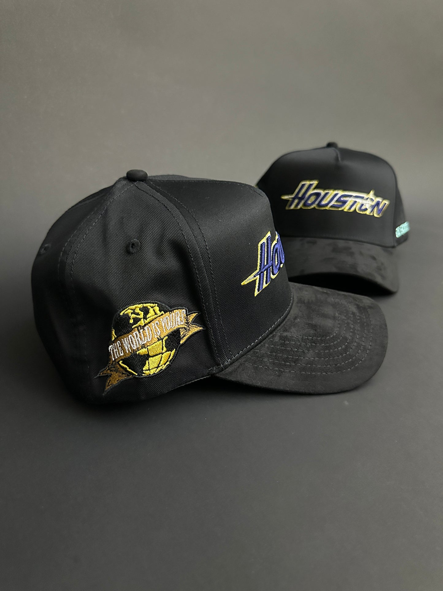Black Metallic Houston SnapBack Hat