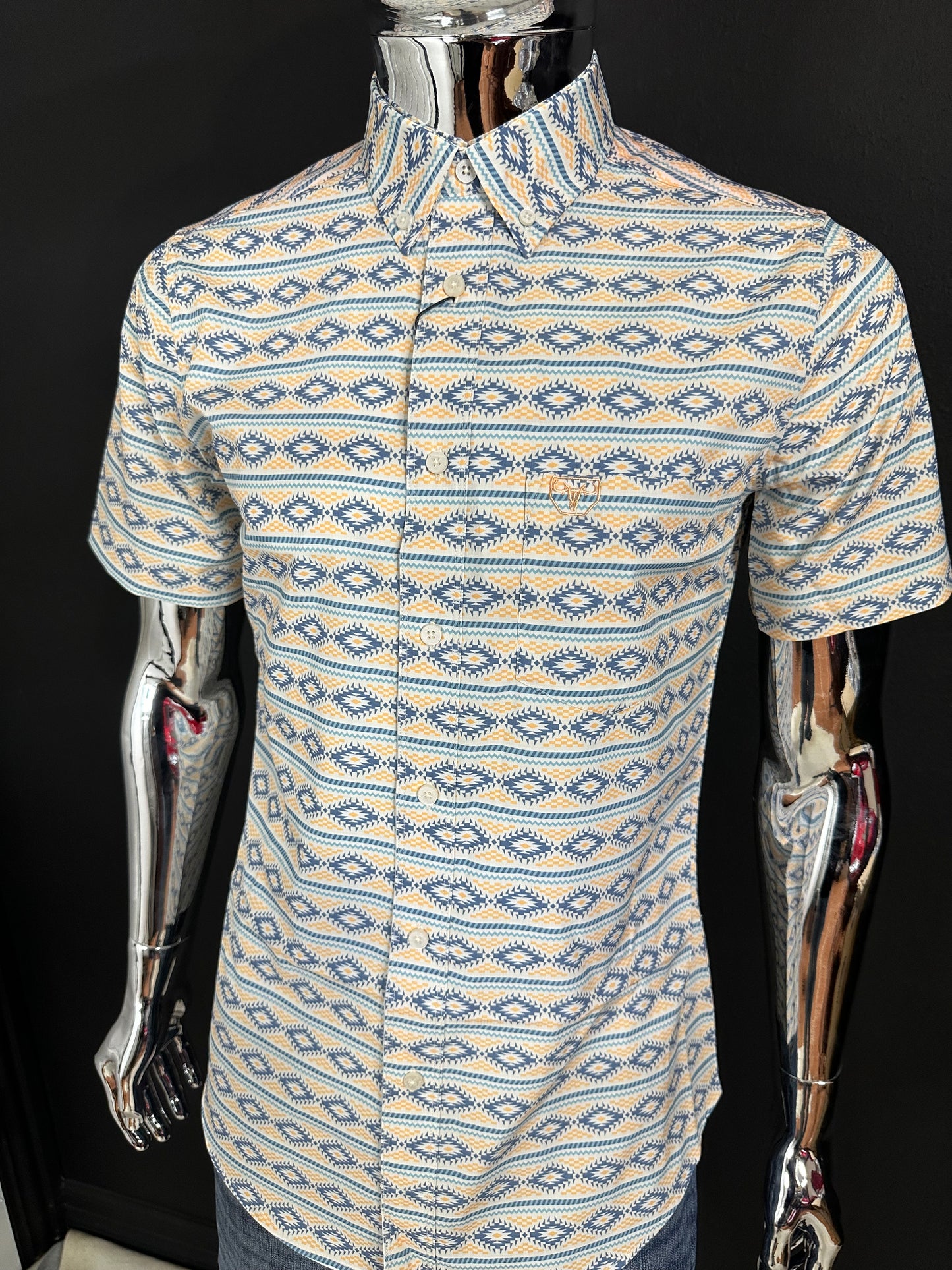 Uriel Mens Performance Short Sleeve Aztec Print-10208