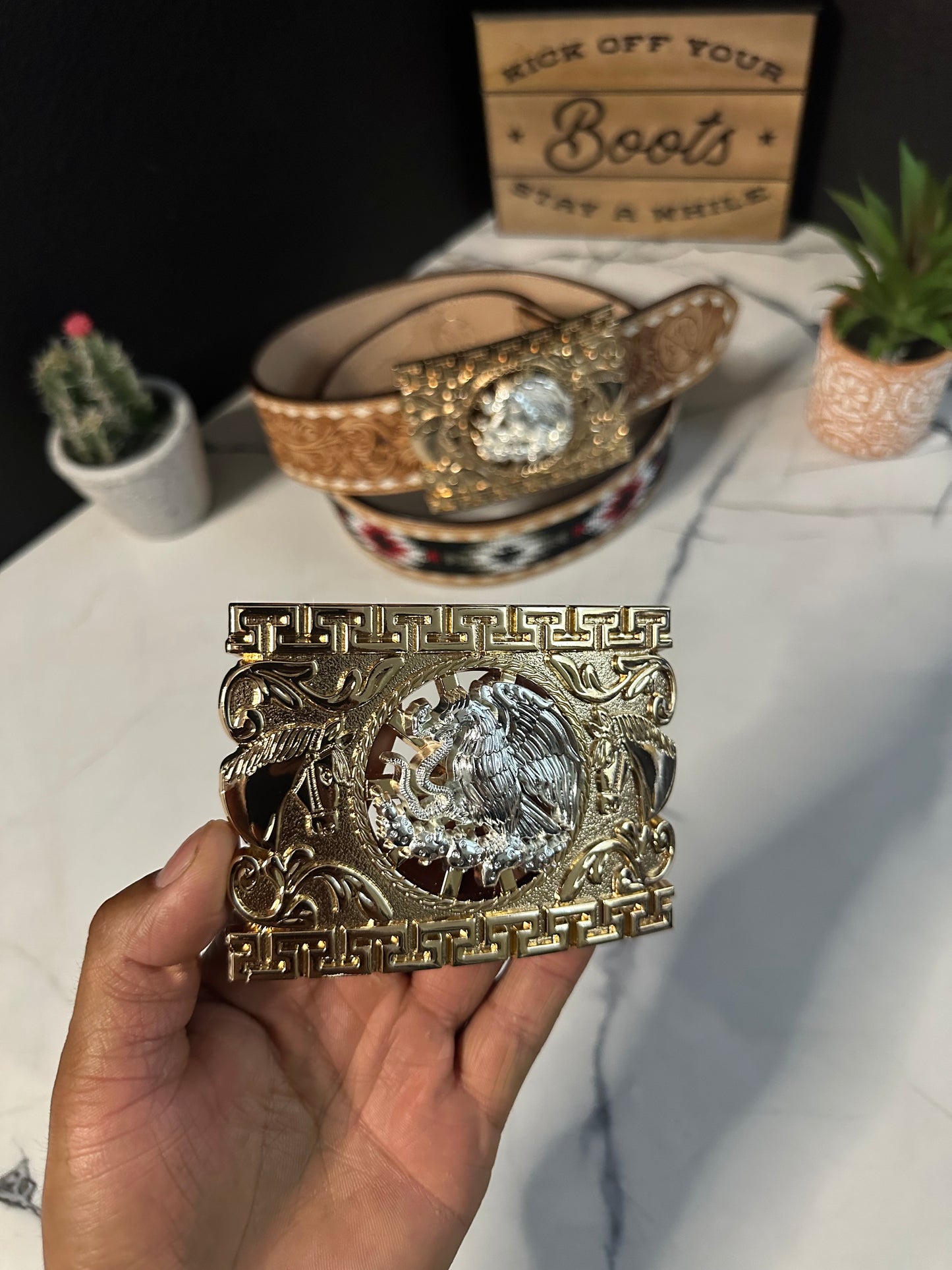 Castle Mexico Eagle Belt Buckle
