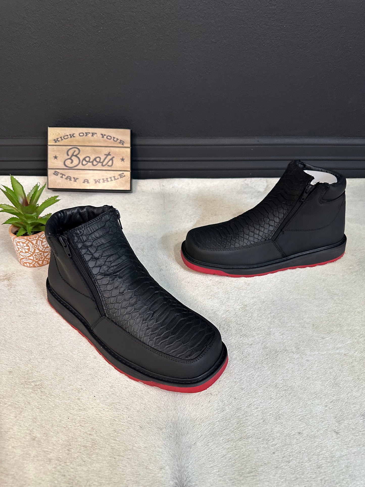 Zapato Artesanal Red Sole Python