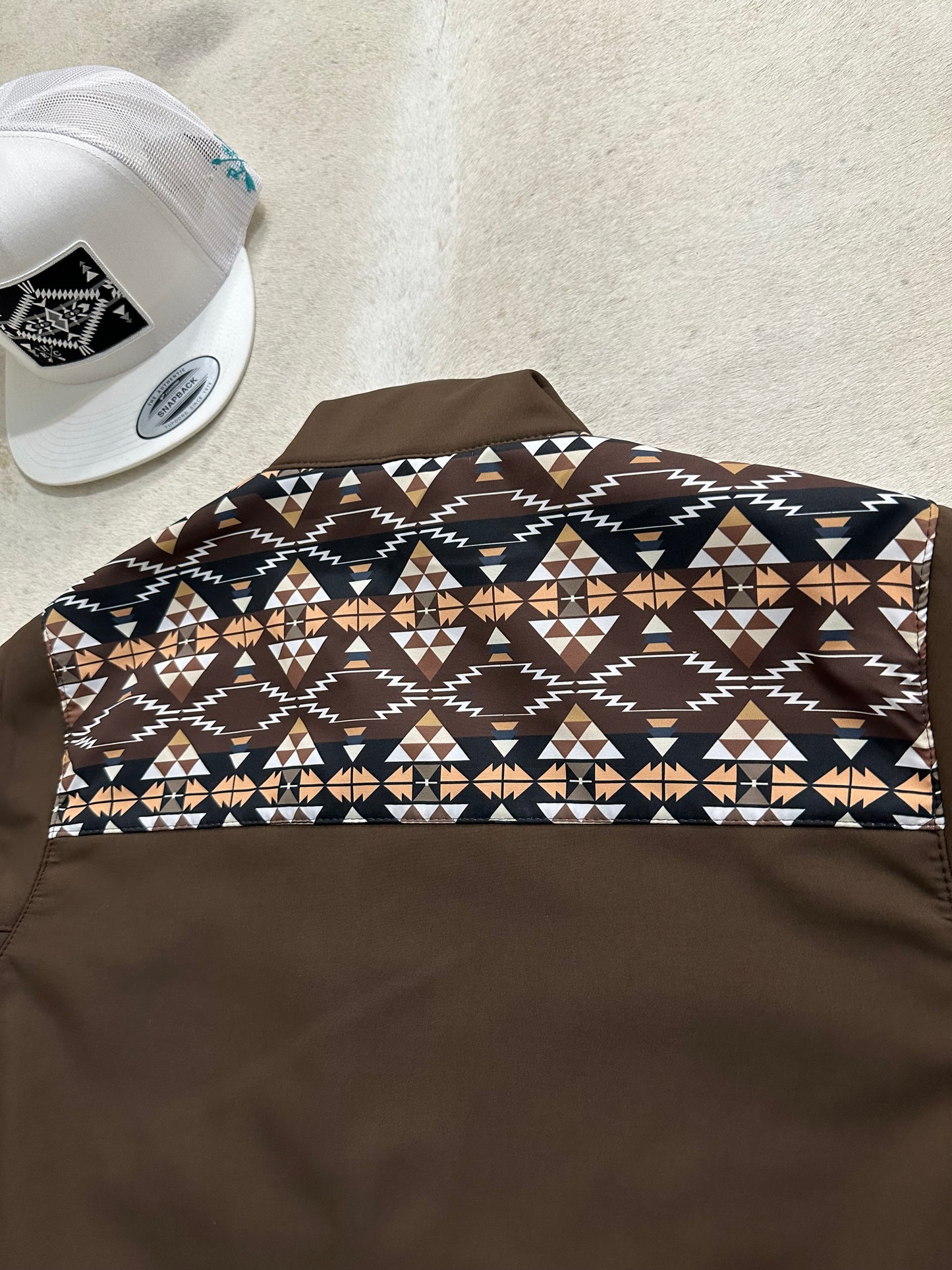 Brown Soft Shell Az Print Jacket