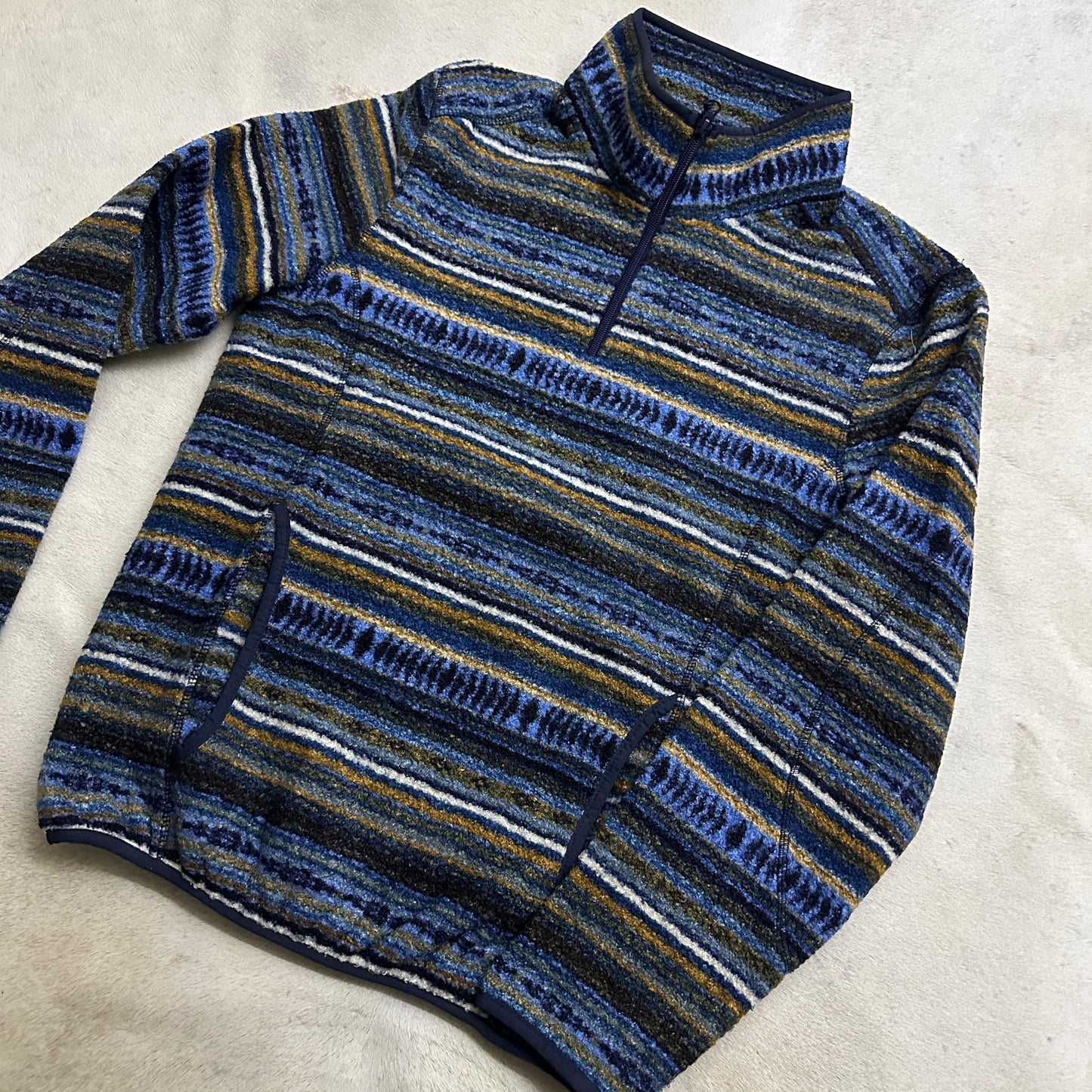 Blue Men’s Aztec Print Pull Over Quarter Zip