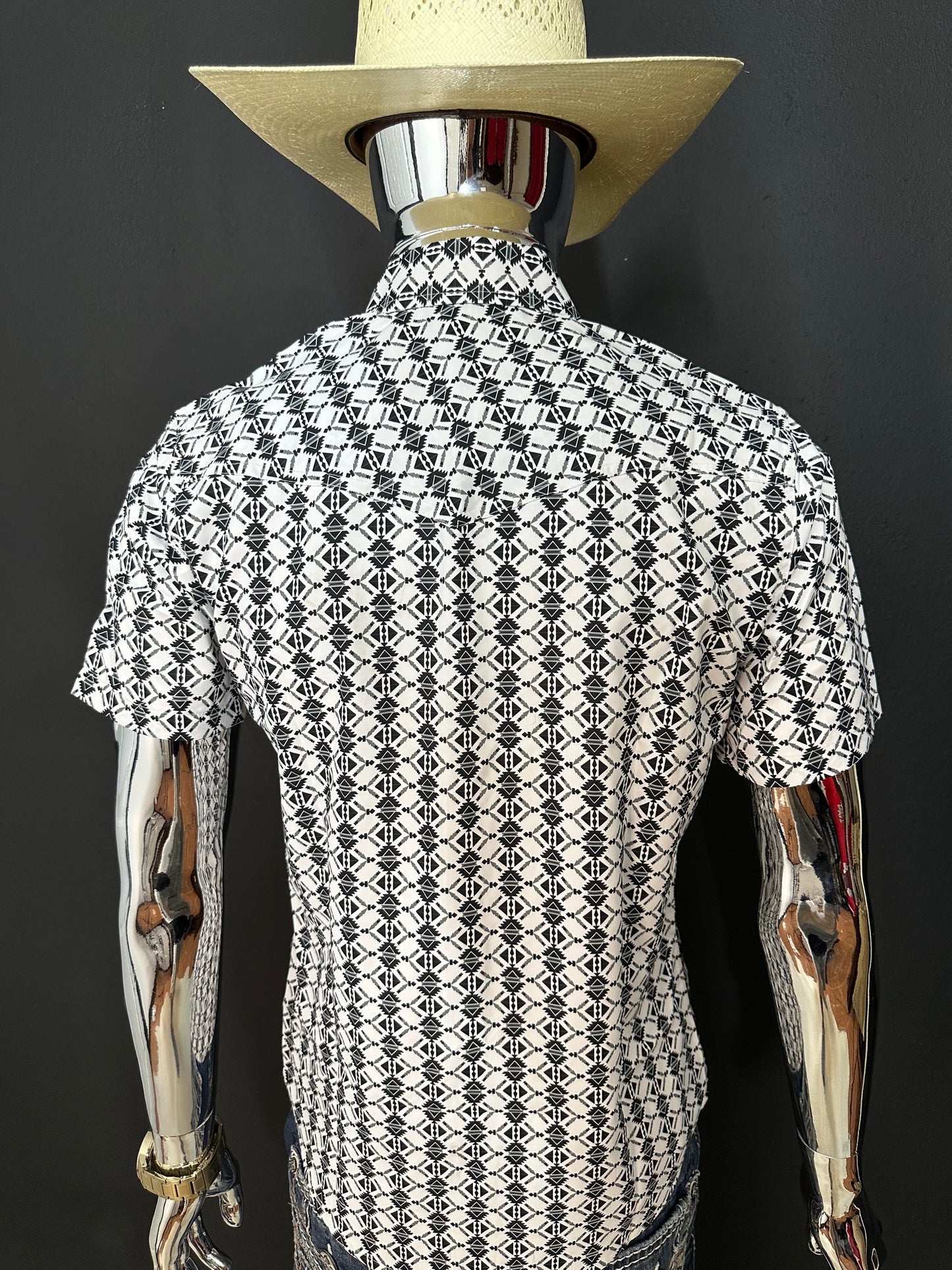 Blake Retro Aztec Snap Short Sleeve