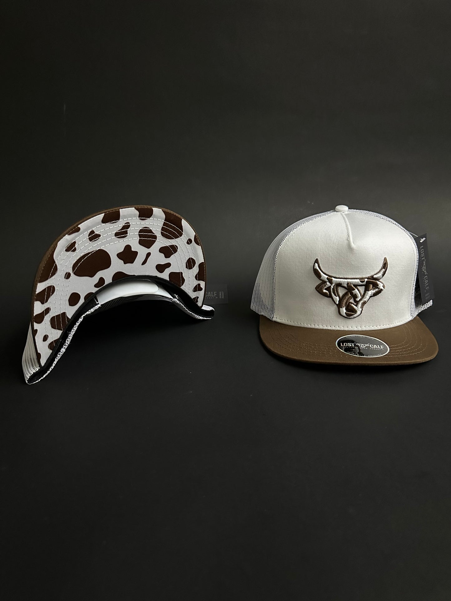 Lost Calf Brown 2 Tone Cow Print Snapback