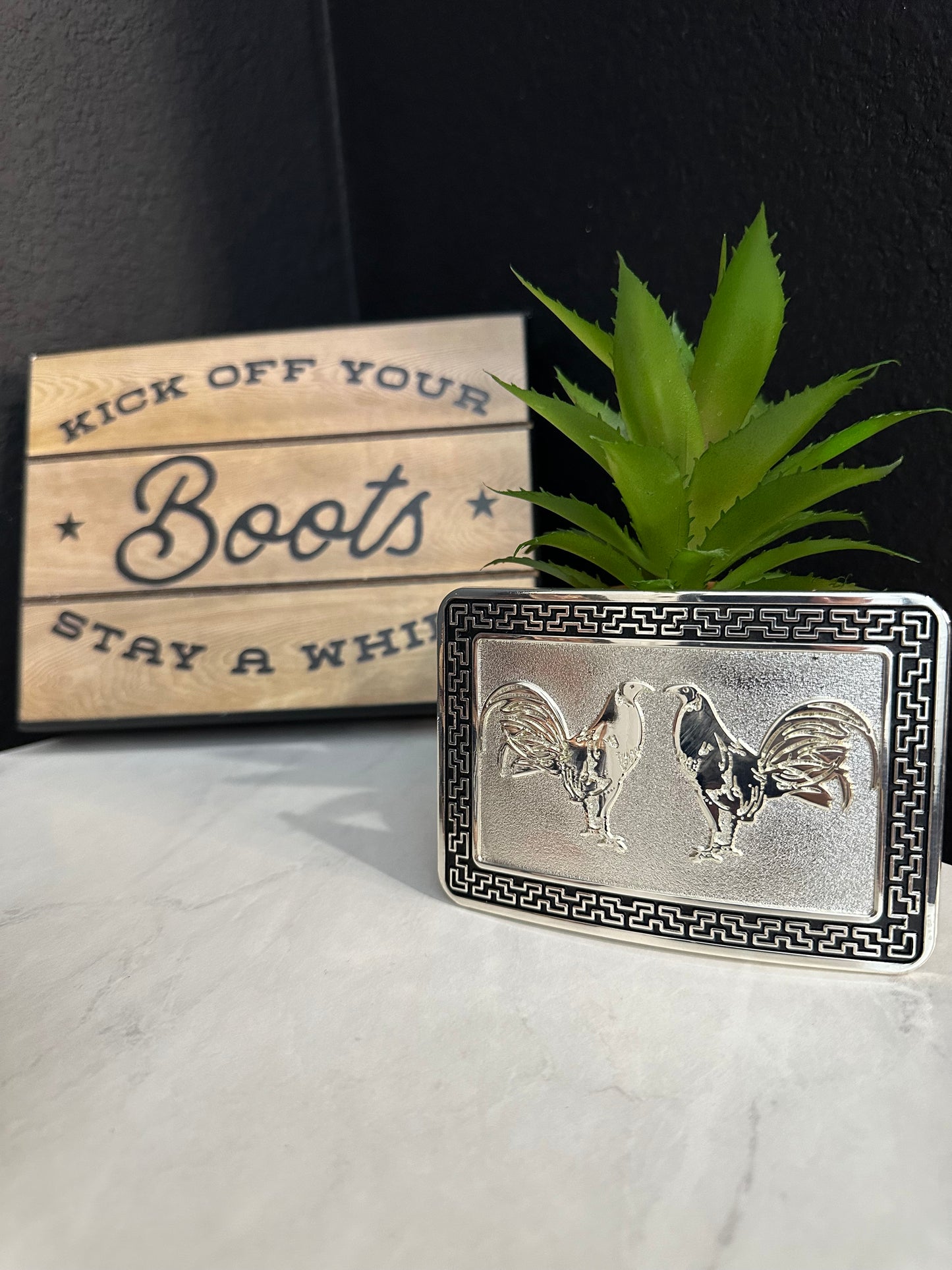 Grey Gallos Belt Buckle