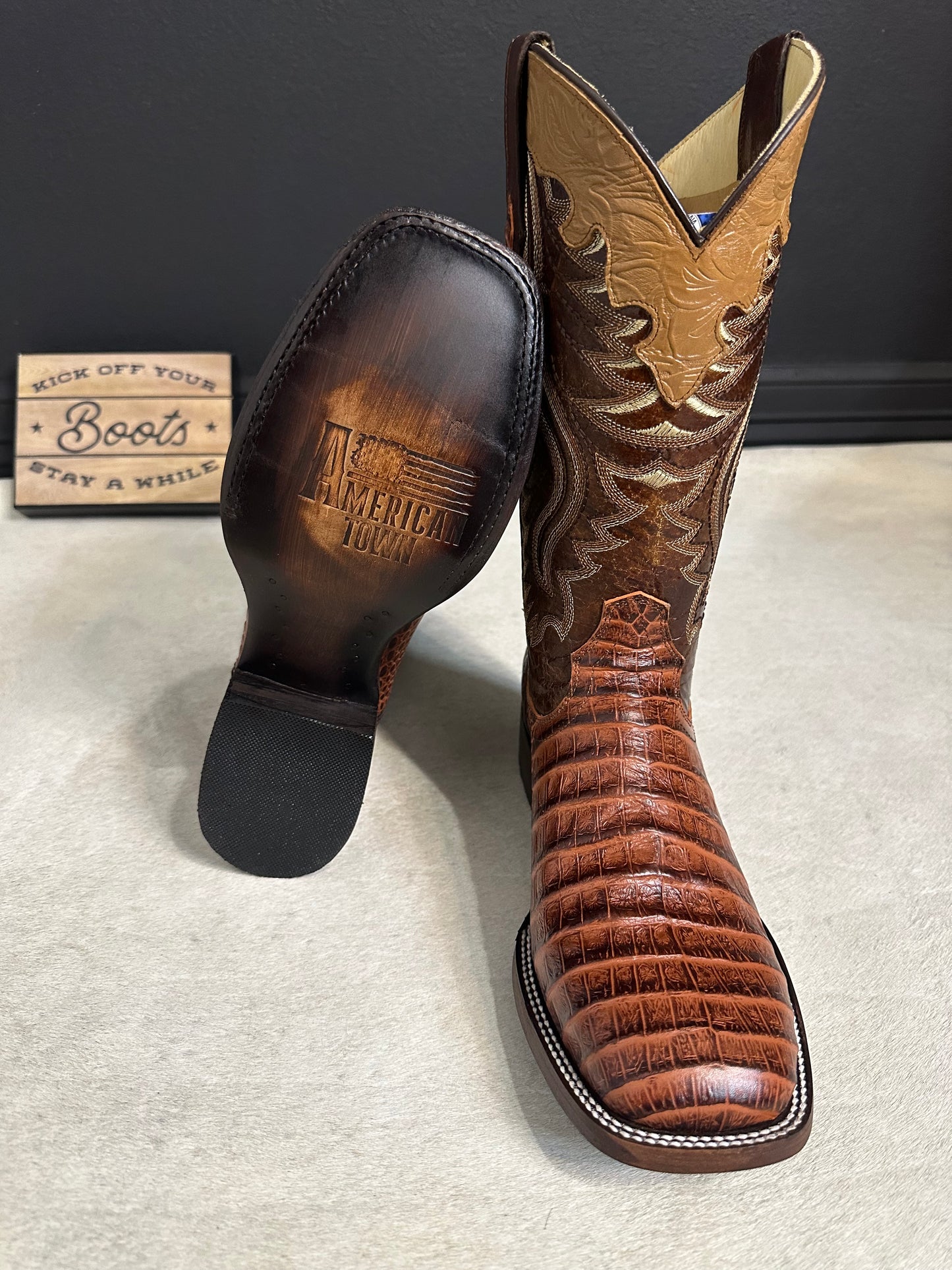 Miel Caiman Belly Cowboy Boots