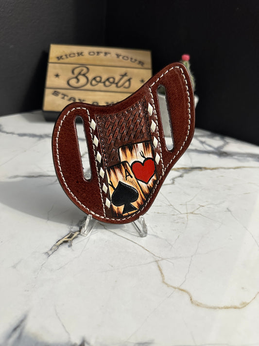 Ace Heart Leather Tooled KSheath