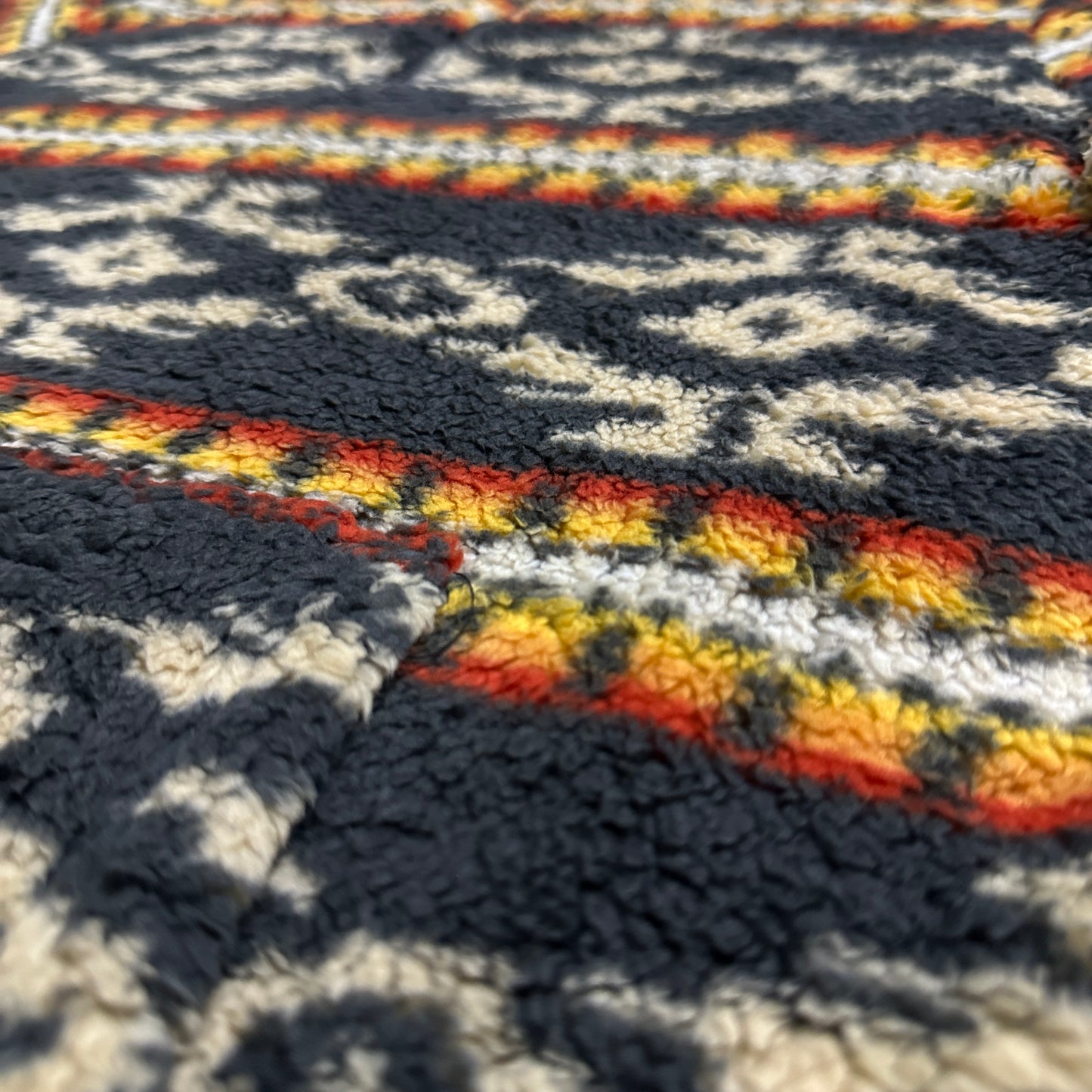 Dark Grey Aztec Print Pull Over Quarter Zip