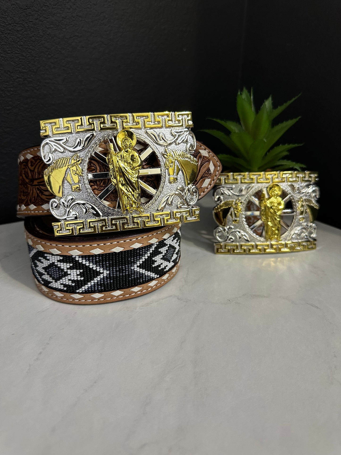 Dylan San Judas Tadeo Two Tone Belt Buckle