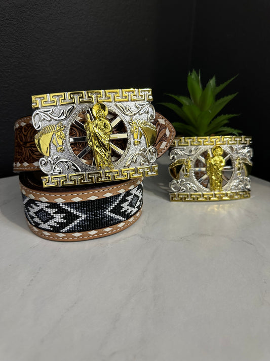 Dylan San Judas Tadeo Two Tone Belt Buckle