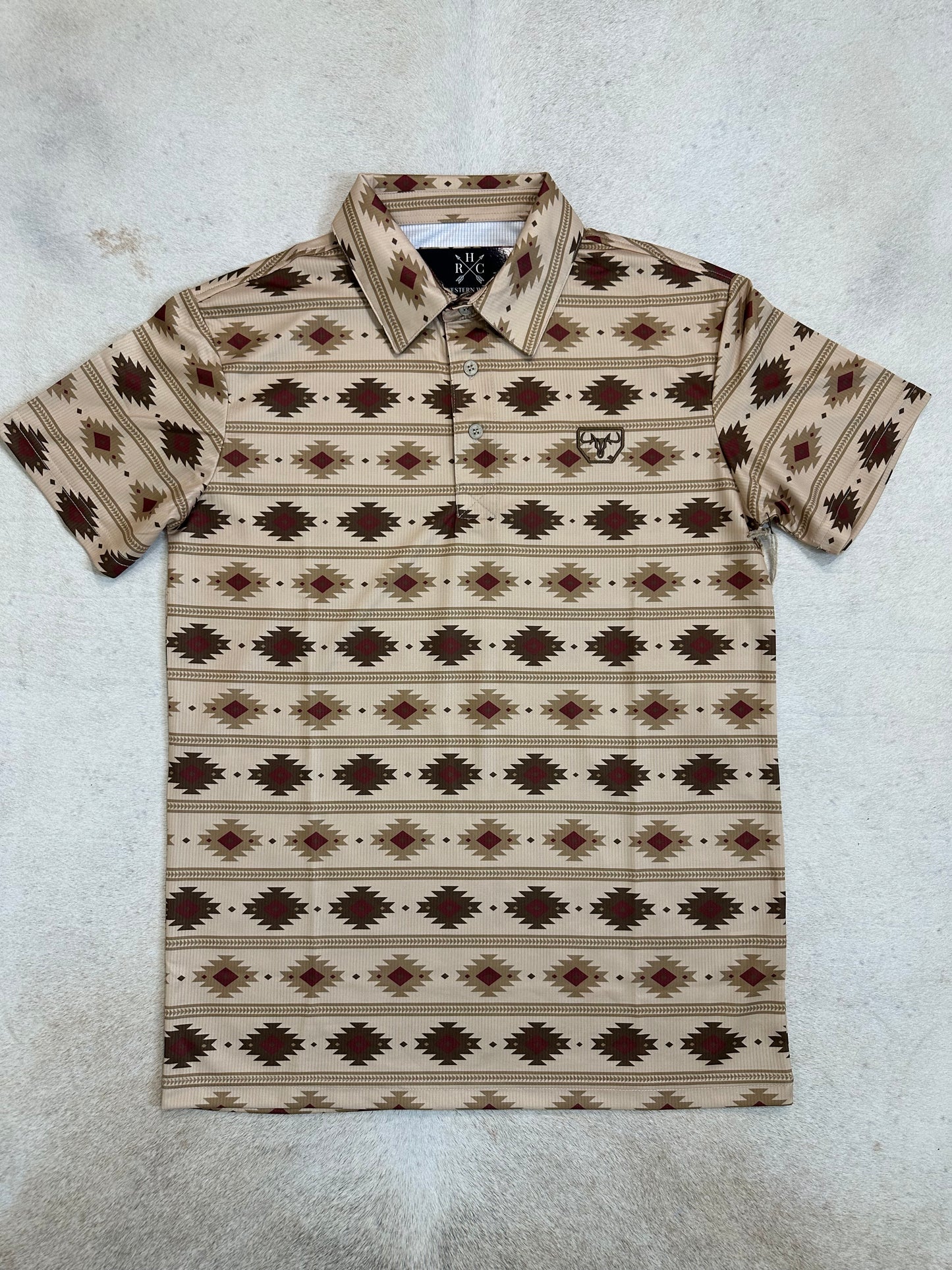 Cider Brown Dry Fit Aztec Polo10214