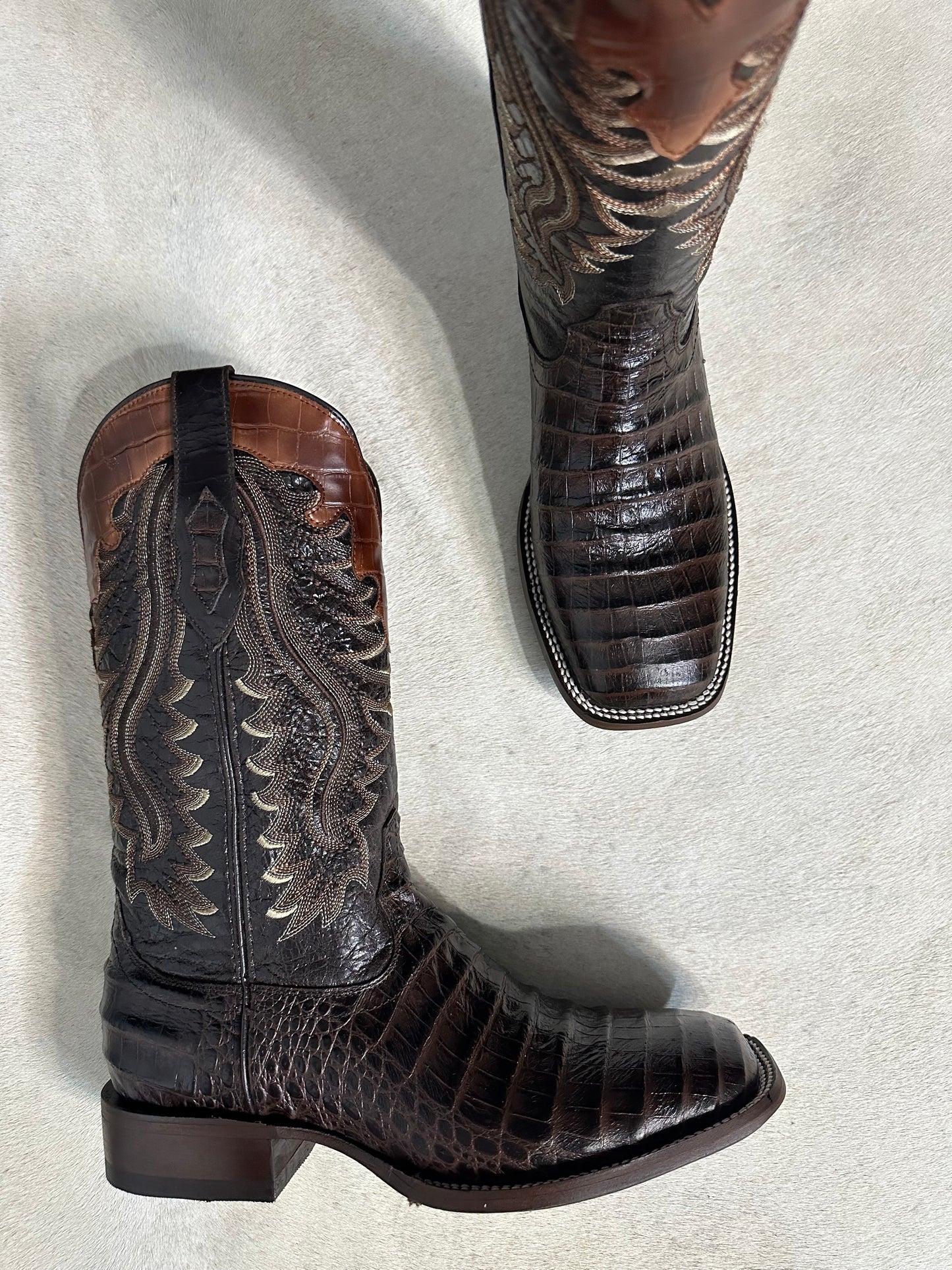 Brown Caiman Frontier Mens Cowboys Boots