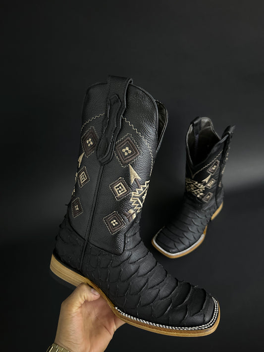 Onyx Black Matte Men CowBoy Boots