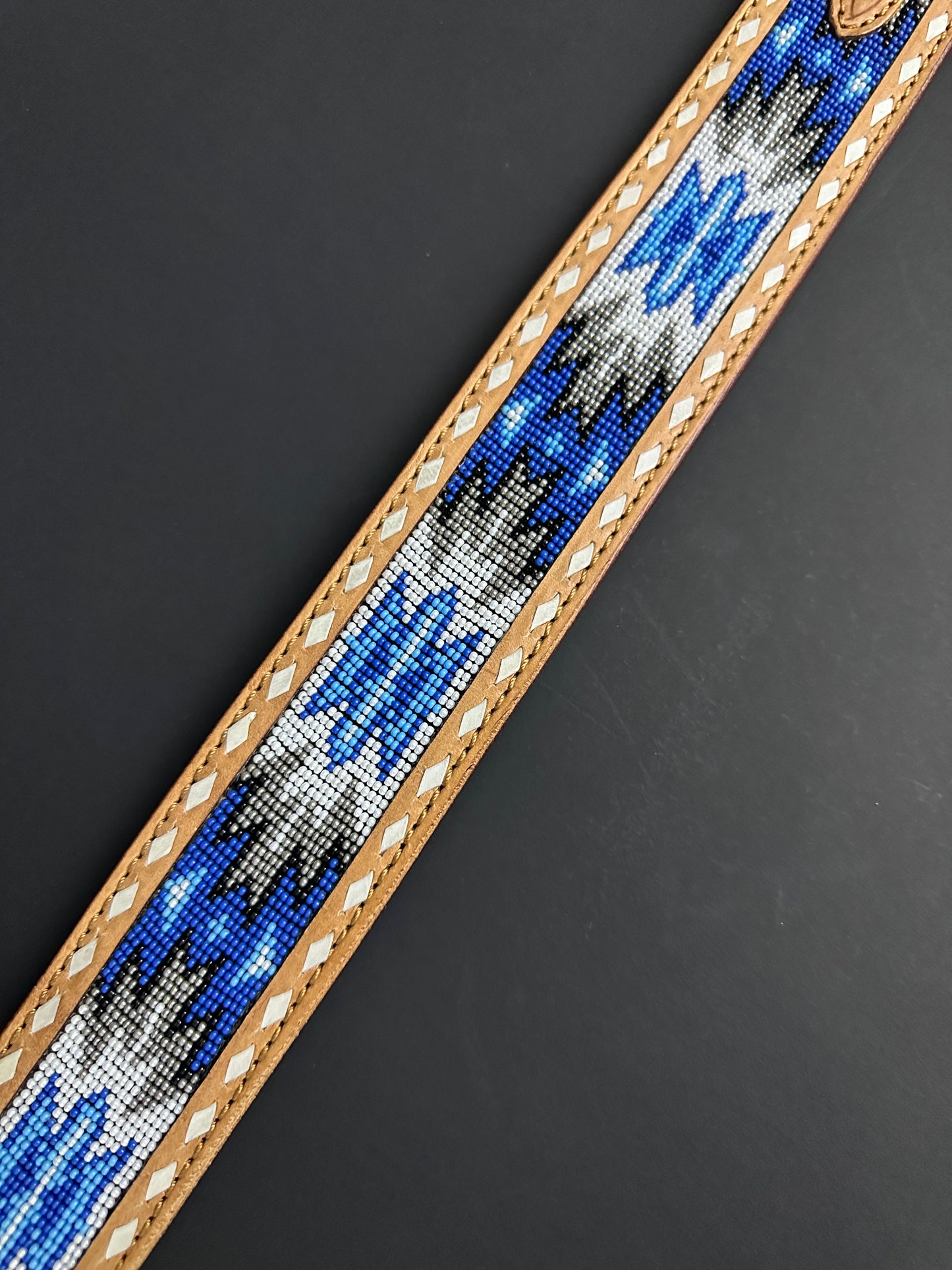 2” Beaded Aztec Leather Belt RHC-2042