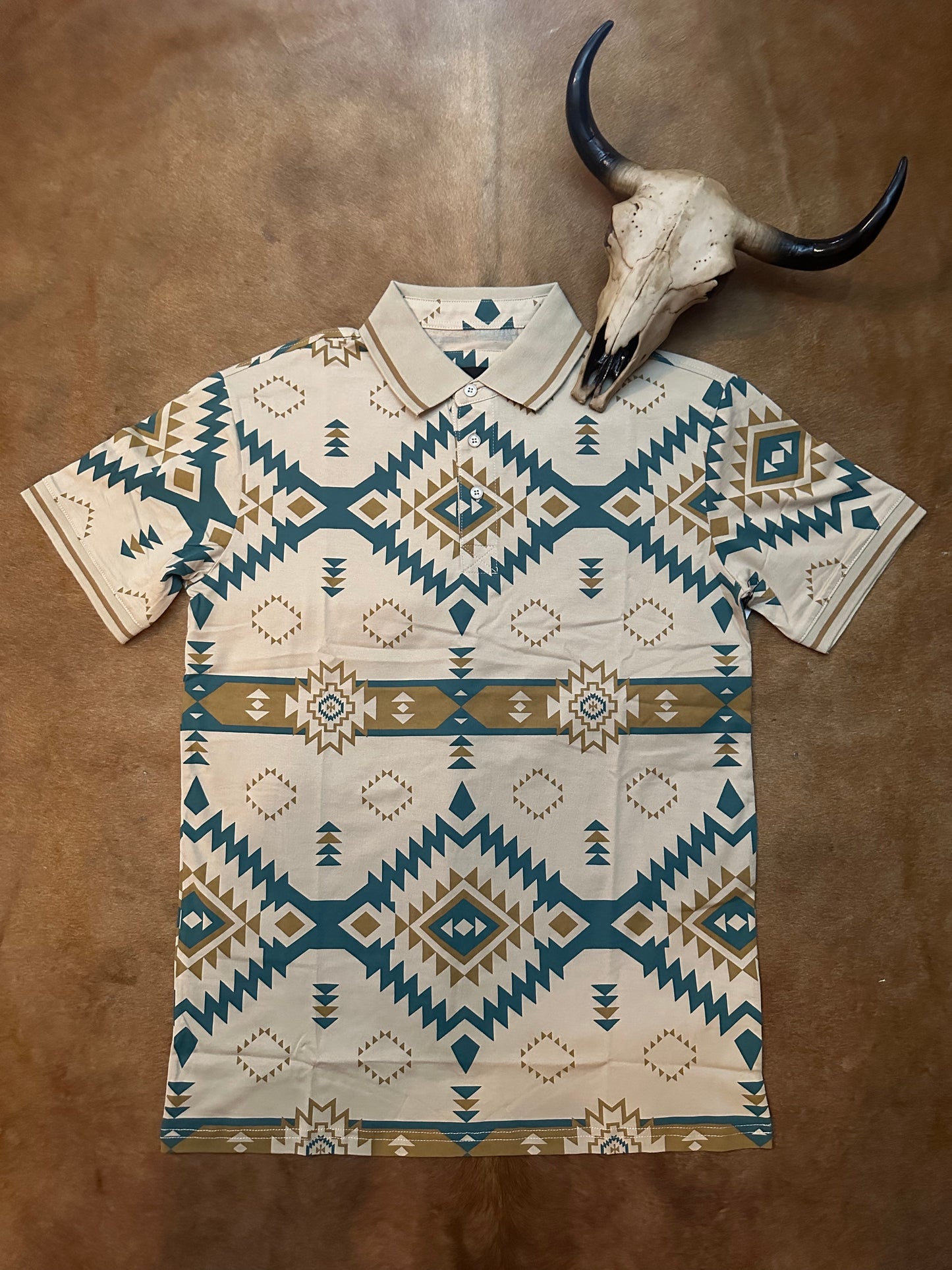 Beige Aztec Polo